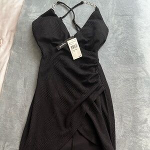 Nordstrom Black Mini Dress with Chain Straps